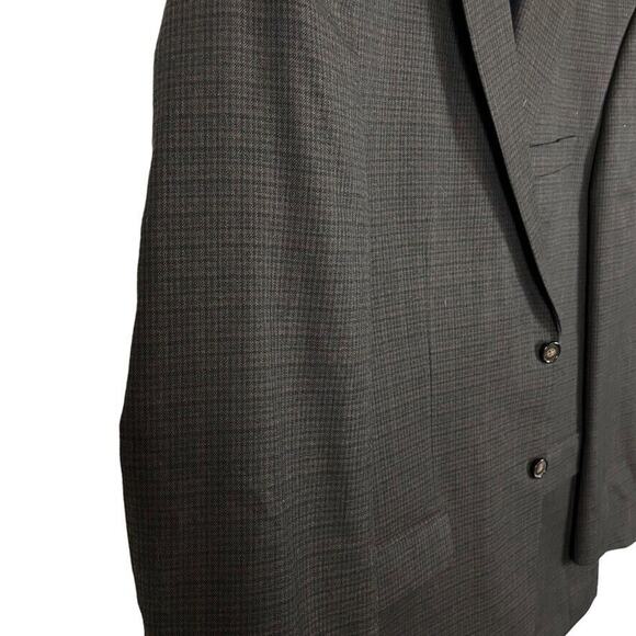 Chaps Mens Brown Plaid Suit Jacket Blazer Sport Coat 2 Button Business 42R - Picture 3 of 16